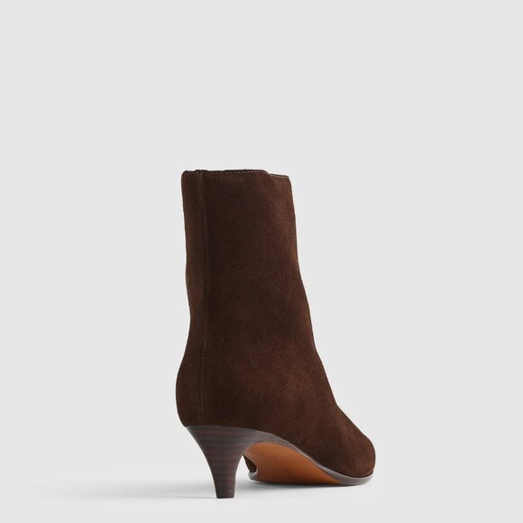 NWOT Madewell The Emilie Ankle Kitten Heel Suede Boots Brown Dark Carob - Picture 3 of 3